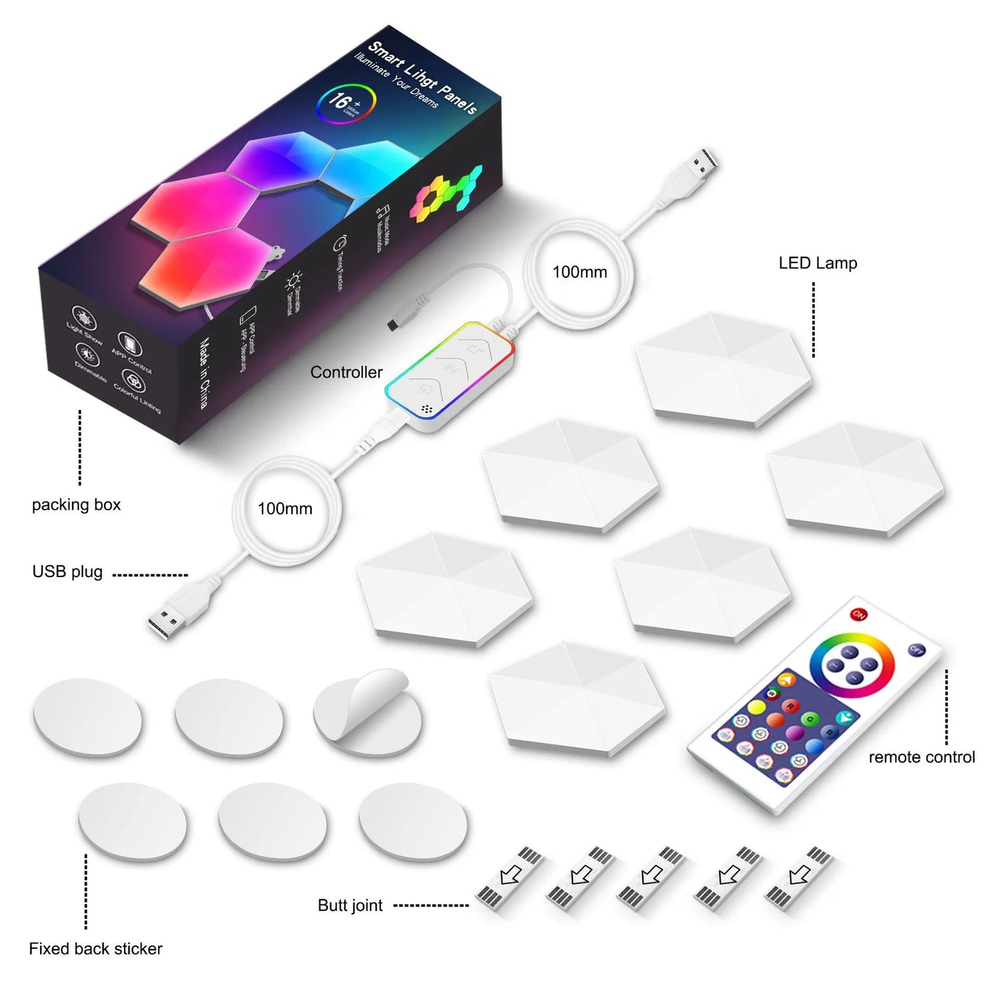 Lámpara Cuántica Hexagonal RGB LED