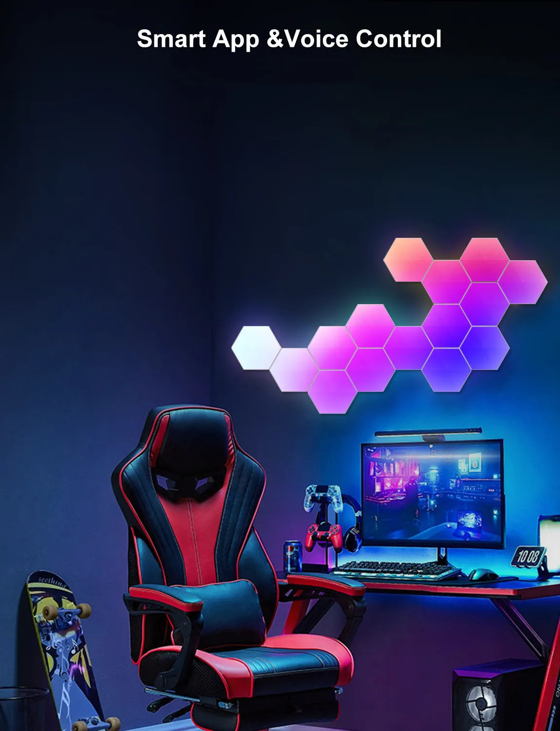 Lámpara Cuántica Hexagonal RGB LED